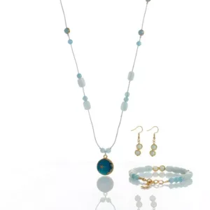 Akuamarin Doğaltaş Takım – Huzurun, Güvenin ve Zarafetin Buluştuğu El Yapımı Koleksiyon