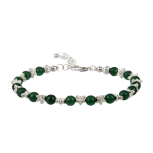 Gümüş Aparatlı  Yeşim Taşı Bileklik – Doğal Taş Enerji Bilekliği